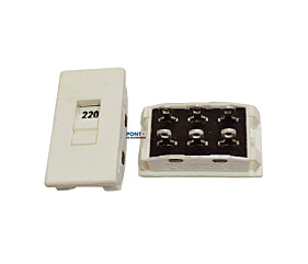 Chave HH 110V/220V 10A Deslizante Branca 6 Terminais 