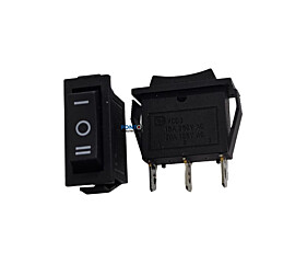 Chave Gangorra KCD3-103 3 Posições 3 Terminais 15A 250V 20A 125Vac Preta 