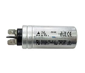 Capacitor Polipropileno 10uF x 250Vac 50/60Hz Alumínio Faston Epcos