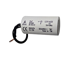 Capacitor Polipropileno 15uF x 250Vac 50/60Hz Plástico Fio Epcos