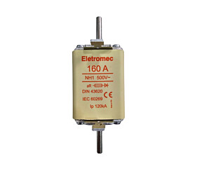Fusível 160A 500V 120kA NH1 Ultra Rápido Eletromec