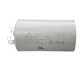 Capacitor Polipropileno 16uF x 380V / 400Vac 50/60Hz Plástico Faston Epcos