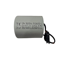 Capacitor Polipropileno 20uF x 380/400Vac 50/60Hz Plástico Fio TK