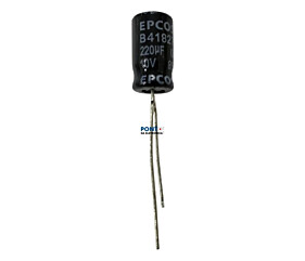 Capacitor Eletrolítico 220uF x 10V RD 85º