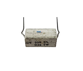 Resistor 22R 7W 5% Axial Porcelana Branca