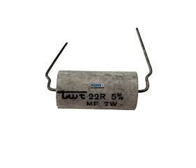 Resistor 22R 7W 5% Axial Porcelana Branca Redondo