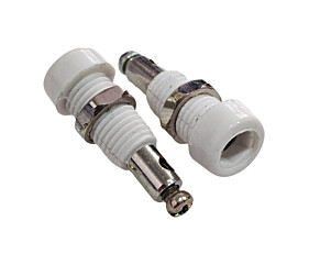 Borne 257P Branco Para Pino Banana 4MM