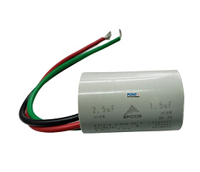Capacitor Polipropileno Duplo 2.5uF + 1.5uF x 250Vac 50/60Hz Plástico Fio Epcos