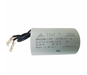 Capacitor Polipropileno 35uF x 250Vac 50/60Hz Plástico Fio Epcos 