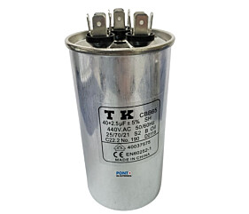 Capacitor Polipropileno Duplo 40+2.5uF x 440Vac 50/60Hz CBB65 TK