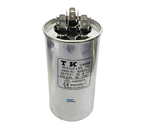 Capacitor Polipropileno Duplo 45+2,5uF x 440Vac 50/60Hz CBB65 TK
