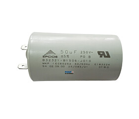 Capacitor Polipropileno 50uF x 250Vac 50/60Hz Plástico Faston Epcos