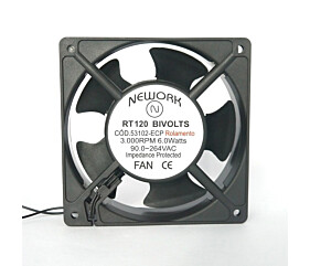 Cooler 12X12X38MM Biv 110/220V Com Rolamento 2 Fios RT-120 53.102-EC