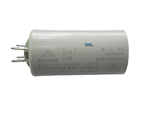 Capacitor Polipropileno 5uF x 440/450Vac 50/60Hz Plástico Faston Epcos