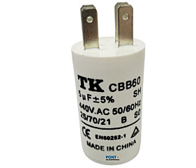 Capacitor Polipropileno 5uF x 440Vac 50/60Hz CBB60 TK