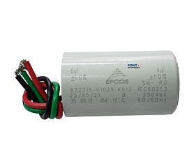 Capacitor Polipropileno Duplo 6uF+4uF x 250Vac 50/60Hz Plástico Fio Epcos