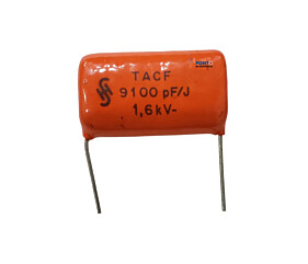 Capacitor Poliéster 9K1 x 1K6 5% = TACF 9100pF/J 1,6kV
