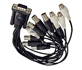 Cabo Adaptador Entrada DB15 Macho Para Saída Áudio e Vídeo