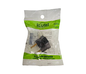 Pino Triangular Bipolar 10A 250V 2 Pinos Preto Ilumi