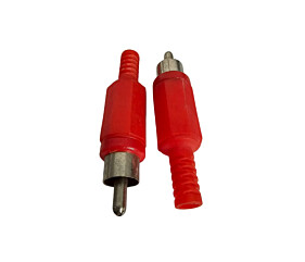 Conector RCA Plug Macho Vermelho