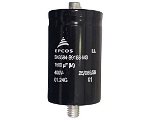 Capacitor Eletrolítico 1500uF x 400V RD 85º Giga Com Parafuso de Fixação B43584-S9158-M3 50DX80A Epcos