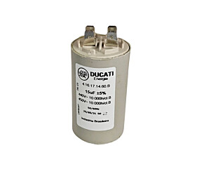 Capacitor Polipropileno 15uF x 440V/450V 50/60HZ Plástico Faston Ducati 40DX70A