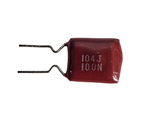 Capacitor Poliéster 100K x 100V = 104J 100N Marron