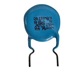 Capacitor Cerâmico 3K3 x 250V DG332M X1 Azul