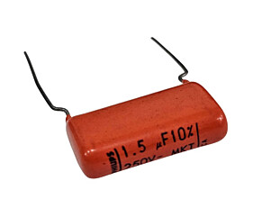 Capacitor Poliéster 1,5uF x 250V = 1,5uF 250V 10% Mkt Philips
