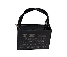 Capacitor de Ventilador 5uF x 450Vac 50/60Hz Fio CBB61 TK