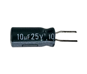 Capacitor Eletrolítico 10uF x 25V RD 85º Ssl