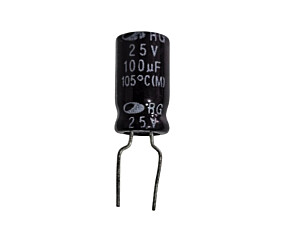 Capacitor Eletrolítico 100uF x 25V RD 105° Rg