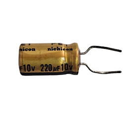 Capacitor Eletrolítico 220uF x 10V RD 85º B0451 Nichicon