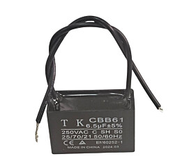 Capacitor de Ventilador 6.5uF x 250Vac Fio CBB61 TK