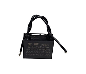 Capacitor de Ventilador 2.5uF x 450Vac 50/60Hz Fio CBB61 TK