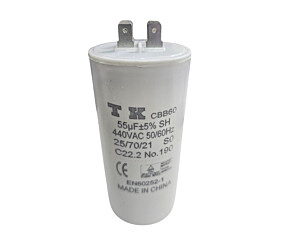 Capacitor Polipropileno 55uF x 440V 50/60Hz Plástico Faston Tk