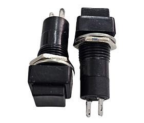 Chave Botão PBS-12A 2 Terminais Com Trava Preta