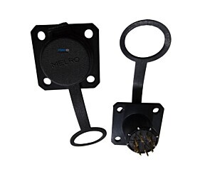 Conector Macho Para Painel Com Base Quadrada 8 Vias - JAB/P8P Melro