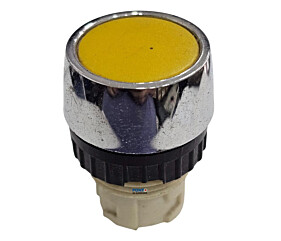 Botão de Comando Amarelo Cromado