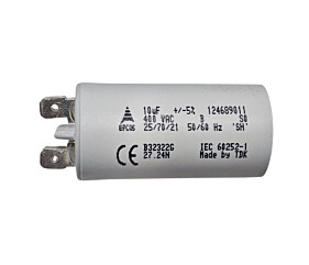 Capacitor Polipropileno 10uF x 400Vac Plástico Faston 50/60Hz Epcos