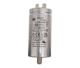 Capacitor Polipropileno 10uF x 425V 50/60Hz Alumínio Com Parafuso Ducati 416.25.1229