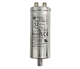 Capacitor Polipropileno 12uF x 330V 50/60Hz Alumínio Com Parafuso Ducati 416.27.6929