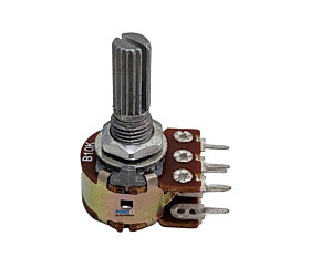 Potenciômetro 10K B WH148-2-L20 Duplo 6 Terminais Eixo Metálico