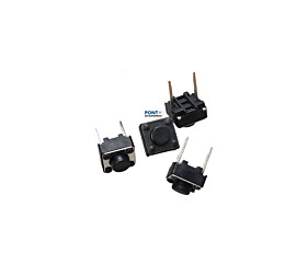 Chave Tactil KFC-A06 6X6X5 2 Terminais 180º Preta 