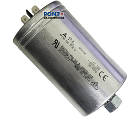 Capacitor Polipropileno 60uF x 450Vac 50/60Hz Alumínio Com Parafuso de Fixação Epcos