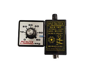 Relé de Tempo 0 A 60 Segundos CTF2RC2-12Vcc 2A 250Vca Metaltex