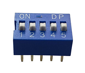Chave Dip Switch KF1001 5 Vias 180º Azul