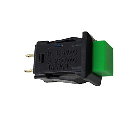 Chave Botão DS-429 2 Terminais Com Trava Verde