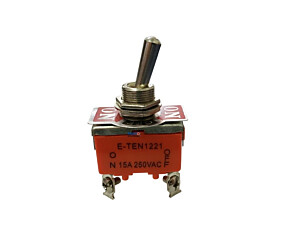 Chave Alavanca Metálica E-TEN1221 ON-OFF-ON 15A 250VAC 4 Terminais 