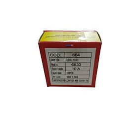 Fusível 10A 250V Grande 6X30 Vidro Cx 100pçs